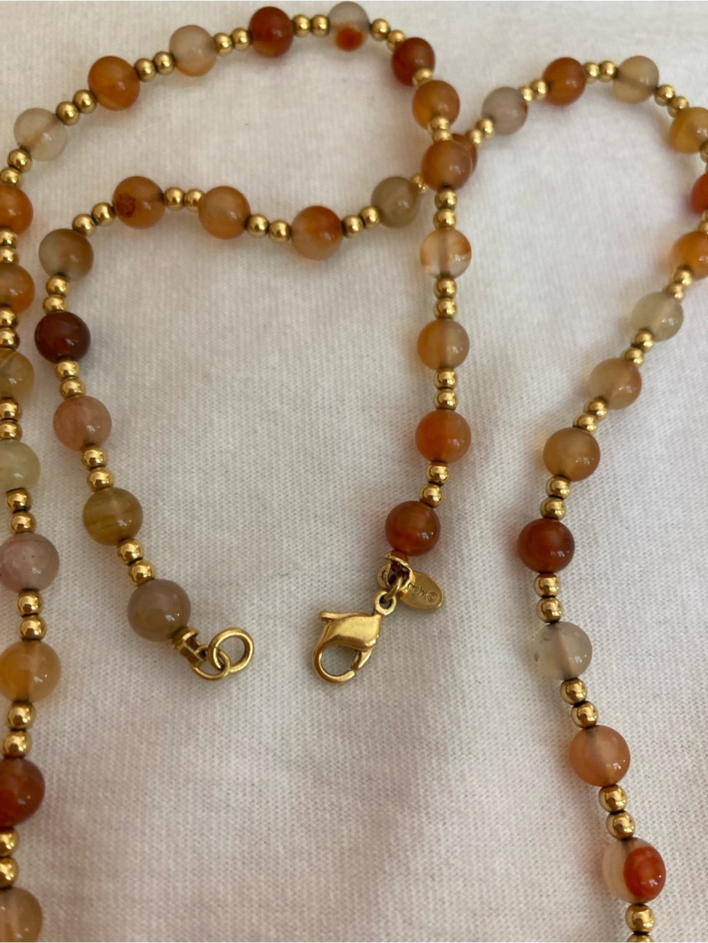 Monet Signed Vintage Beaded
earth Toned Fall Colored Beads Necklace - Picture 2 of 6